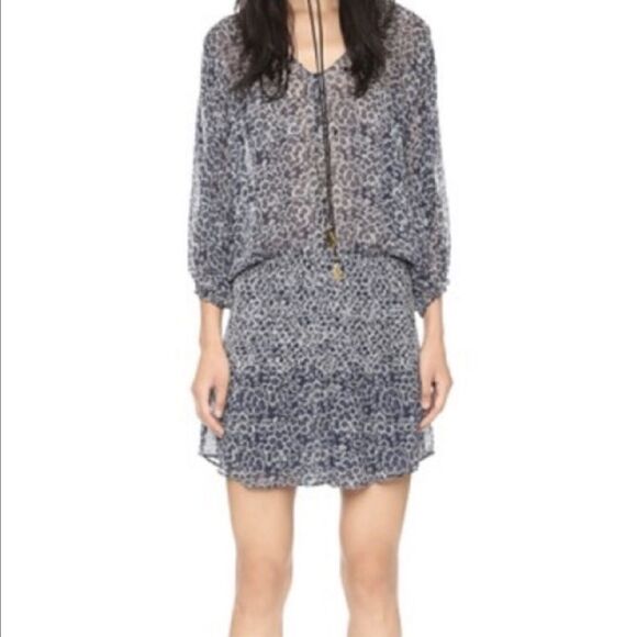 New Ulla Johnson Samir’s Blue Silk Mini Dress Size 8 - Picture 12 of 16